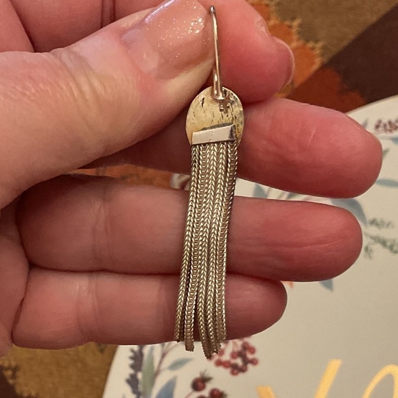 Vintage Byzantine Design Sterling Silver/Gold Plate Garnet Unique Earrings - Picture 5 of 6